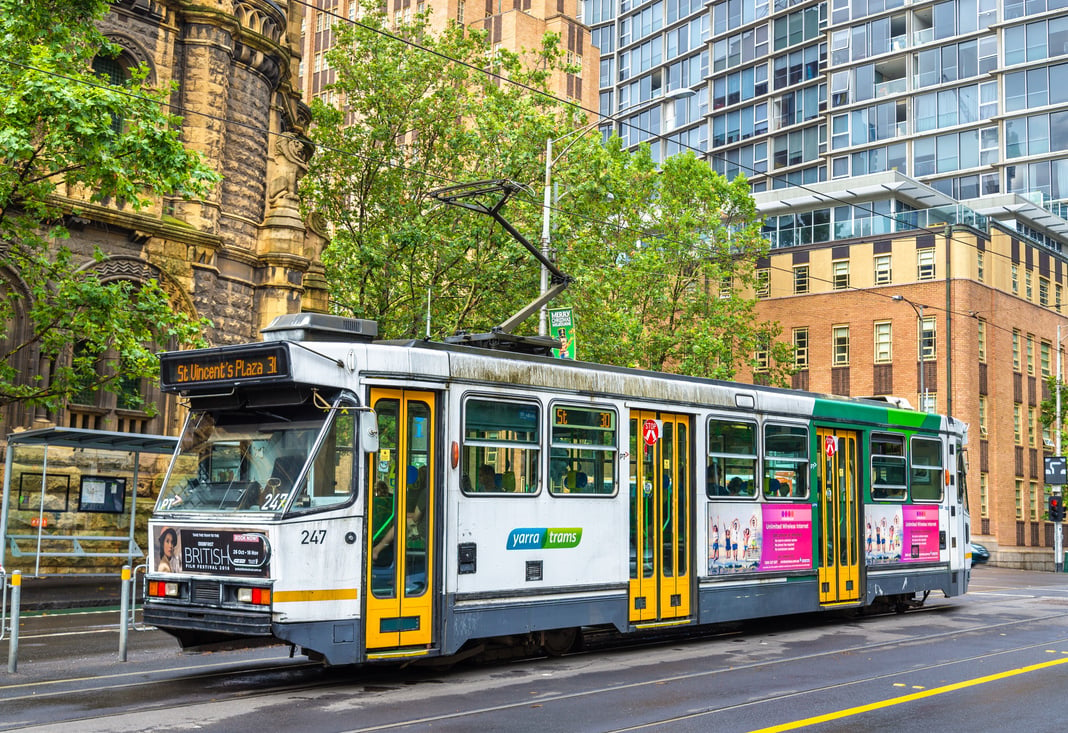 Comeng A1 Class Tram on La Trobe Street in Melbourne, Australia